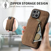 Premium Zipper Card Slot Wallet Leather Case for iPhone Pro Max Plus - Magnetic Double Buckle Pocket Cover - TAG