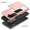 Heavy Duty Plastic Wallet Case for Samsung Galaxy FE Plus Ultra - Shockproof Card Holder Shell, Durable Protection TAG - TAG
