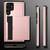 Samsung Galaxy Note Ultra Plus Armor Case - Hard Wallet Card Slide Cover, Shockproof Protection, Premium TAG Design - TAG