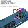 Anti-Drop Hinge Armor Case for Samsung Galaxy Z Fold with Metal Ring Stand - Shockproof Protective Phone Cover - TAG