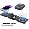 Foldable Wireless Charger Pad Stand for iPhone Pro Max, AirPods, iWatch - Fast Charging Dock Station with Multi-Device Support and Space-Saving Design - TAG