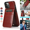 Premium PU Leather Wallet Case with Magnetic Buckle & Card Slot for iPhone – Durable Bracket Cover for TAG