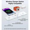 Foldable Wireless Charger Pad Stand for iPhone Pro Max, AirPods, iWatch - Fast Charging Dock Station with Multi-Device Support and Space-Saving Design - TAG