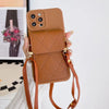 Luxury Crossbody Lanyard Wallet Case for iPhone Pro Max/Mini/X/XS/Plus – Leather Card Holder with Stand & Strap Bag - TAG
