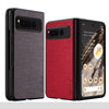Luxury Textile Leather Skin TPU Hard Case for Google Pixel Fold - Premium Soft Funda Capa-TAG Protective Cover - TAG