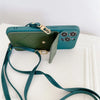 Luxury Crossbody Lanyard Wallet Case for iPhone Pro Max/Mini/X/XS/Plus – Leather Card Holder with Stand & Strap Bag - TAG