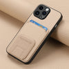 Foldable Bracket Carbon Fibre Vertical Card Holder Pocket Cover Wallet Case for iPhone - TAG