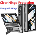 Transparent Hard Case for Samsung Galaxy Z Fold with Glass Film Screen Armor, Hinge Protection, and Stand – Ultimate Protection Cover -TAG