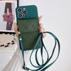 Luxury Leather Lanyard Wallet Case for iPhone Pro Max Mini Plus - Crossbody Stand Card Holder Strap Cover - TAG