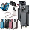 Premium Crossbody Zipper Leather Wallet Case for iPhone Pro Max Plus - Protective Phone Cover with Card Holder & Lanyard Strap - TAG
