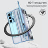 Transparent Armor Case with Magnetic Hinge & Pen Holder for Samsung Galaxy Z Fold: Kickstand & Full Protection Cover - TAG