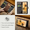 DG. MING Magnetic Detachable Wallet Case for Google Pixel Pro - Durable Folding Leather Cover with Card Slots & Kickstand - TAG