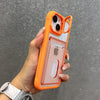 Clear Shockproof Wallet Case with Foldable Stand & Glass Lens Protector for iPhone - TAG