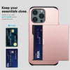 Slide Wallet Armor Case for iPhone X, XR, XS Max, Plus, SE - Shockproof TPU Back Cover with Credit Card Slot - TAG