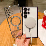 MagSafe Magnetic Wireless Charging Transparent Shockproof Soft Case for Samsung Galaxy Ultra FE – Premium Plating, Ultra Protection, and Seamless Charging Compatibility - TAG