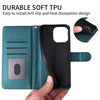 Premium Leather Wallet Flip Case with Magnetic Stand All-in-One Book Cover for iPhone - TAG