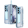 Transparent Armor Case with Magnetic Hinge & Pen Holder for Samsung Galaxy Z Fold: Kickstand & Full Protection Cover - TAG