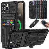 Shockproof Armor Case for iPhone Pro Max Plus, XS Max, XR Plus - Anti-Shock Kickstand Bracket with Card Slot – Rugged Protection Cover - TAG