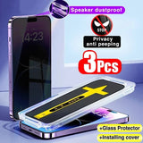 Premium Anti-Spy Privacy Screen Protector for iPhone Pro Max, Mini, XR, XS, Plus - Easy Install, High-End PCS Glass - TAG